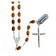 Rosary 925 silver olive wood beads 7x5 mm Body of Christ cross s2