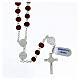 925 silver rosary St Benedict medal wood beads 7 mm s2