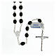 925 silver rosary tubular cross black oval wooden beads 8x6 mm s1