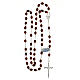 Rosary worked wood beads 8x6 mm 925 silver ornate centerpiece s4