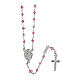 Rosary with beads in pink strass 3 mm 925 silver s1