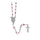 Rosary with beads in pink strass 3 mm 925 silver s2