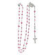Rosary with beads in pink strass 3 mm 925 silver s4