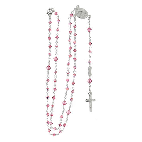 MATERIA Ciondolo XXL In Cristallo E Argento 925 – Perlina Sfera Rosa Magenta 12x16 Mm Per Collane E Bracciali