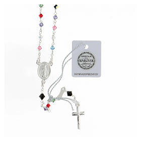 Rosary with beads in multicolour silver 3 mm 925 silver