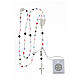 Rosary with beads in multicolour silver 3 mm 925 silver s4