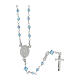 Rosary 925 silver Miraculous medal strass light blue beads 3 mm s2