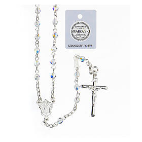 Rosary with beads in white strass 4 mm 925 silver