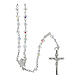 Rosary strass white beads 4 mm 925 silver tubular cross s1