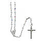 Rosary strass white beads 4 mm 925 silver tubular cross s2