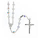 Rosary with Mary centerpiece in 925 silver with white strass beads 6 mm s1
