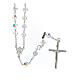 Rosary with Mary centerpiece in 925 silver with white strass beads 6 mm s2