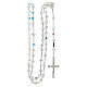 Rosary with Mary centerpiece in 925 silver with white strass beads 6 mm s4