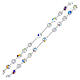 Różaniec srebrny 925, koraliki białe strass 8 mm s3