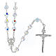 Rosary 925 silver white strass 8 mm beads ornate cross s1
