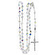 Rosary 925 silver white strass 8 mm beads ornate cross s4