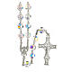 Terço cruz decorada Nossa Senhora e Jesus prata 925 contas cristal branco 10 mm s1
