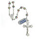 Rosary 925 silver multi-color crystal beads 6 mm ornate cross s1
