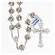 Rosary colored crystal beads 10 mm 925 silver trefoil cross s1