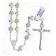 Rosary pearl crystal 8 mm 925 silver cross Mary profile centerpiece s1