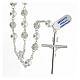 Rosary pearl crystal 8 mm 925 silver cross Mary profile centerpiece s2