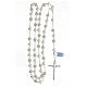 Rosary pearl crystal 8 mm 925 silver cross Mary profile centerpiece s4