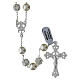 Rosary with beads in white crystal 10 mm 925 silver s1