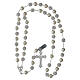 Rosario argento 925 grani 10 mm perle cristalli bianchi crocefisso s5