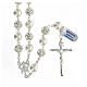 925 silver rosary 10 mm beads white crystal crucifix cross s1