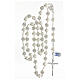 925 silver rosary 10 mm beads white crystal crucifix cross s4
