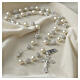 925 silver rosary 10 mm beads white crystal crucifix cross s2