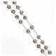 Rosary strassball beads 8 mm 925 silver trefoil cross s3