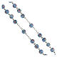 Chapelet argent 925 perles "al lume" 6 mm bleu clair croix ajourée s3