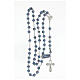 Chapelet argent 925 perles "al lume" 6 mm bleu clair croix ajourée s4