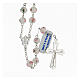 Rosary with white pearls, 6 mm beads in 925 silver, decorated cross s2