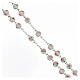 Rosary with white pearls, 6 mm beads in 925 silver, decorated cross s3