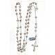 Rosary with white pearls, 6 mm beads in 925 silver, decorated cross s4