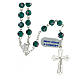 Rosary with beads in green glass 6 mm 925 silver s2