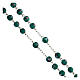 Rosary with beads in green glass 6 mm 925 silver s3