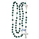 Rosary 925 silver green pink pearl 6 mm beads openwork cross s4