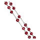 Rosenkranz aus 925er Silber und roten Perlen mit Rosenmotiv, 6 mm s3