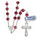 925 silver rosary with light pink pearls 6 mm roses ray cross s1
