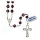 Rosary with beads in purple glass 6 mm 925 silver s1