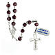 Rosary with beads in purple glass 6 mm 925 silver s2