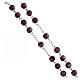 Rosary with beads in purple glass 6 mm 925 silver s3