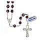 Rosary in 925 silver perforated cross purple pearl beads 6 mm  s1