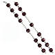 Rosary in 925 silver perforated cross purple pearl beads 6 mm  s3