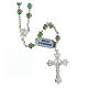 Rosary 925 silver green gold glass beads 6 mm s2