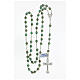 Rosary 925 silver green gold glass beads 6 mm s4