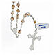 Rosary 6 mm white gold beads 925 silver cross s2